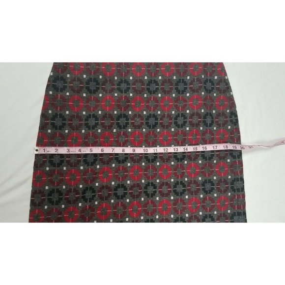 Talbots Petites Sz. 8P Wool Blend Grey/Black/Red Short Skirt W/ Side Zipper - Picture 5 of 7